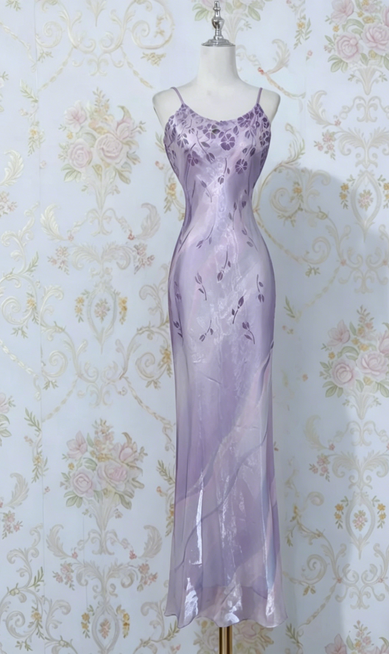 Elegant Blue Spaghetti Strap Sheath Long Prom Dress Vintage Chiffon Formal Evening Dress Party Dress ED03731