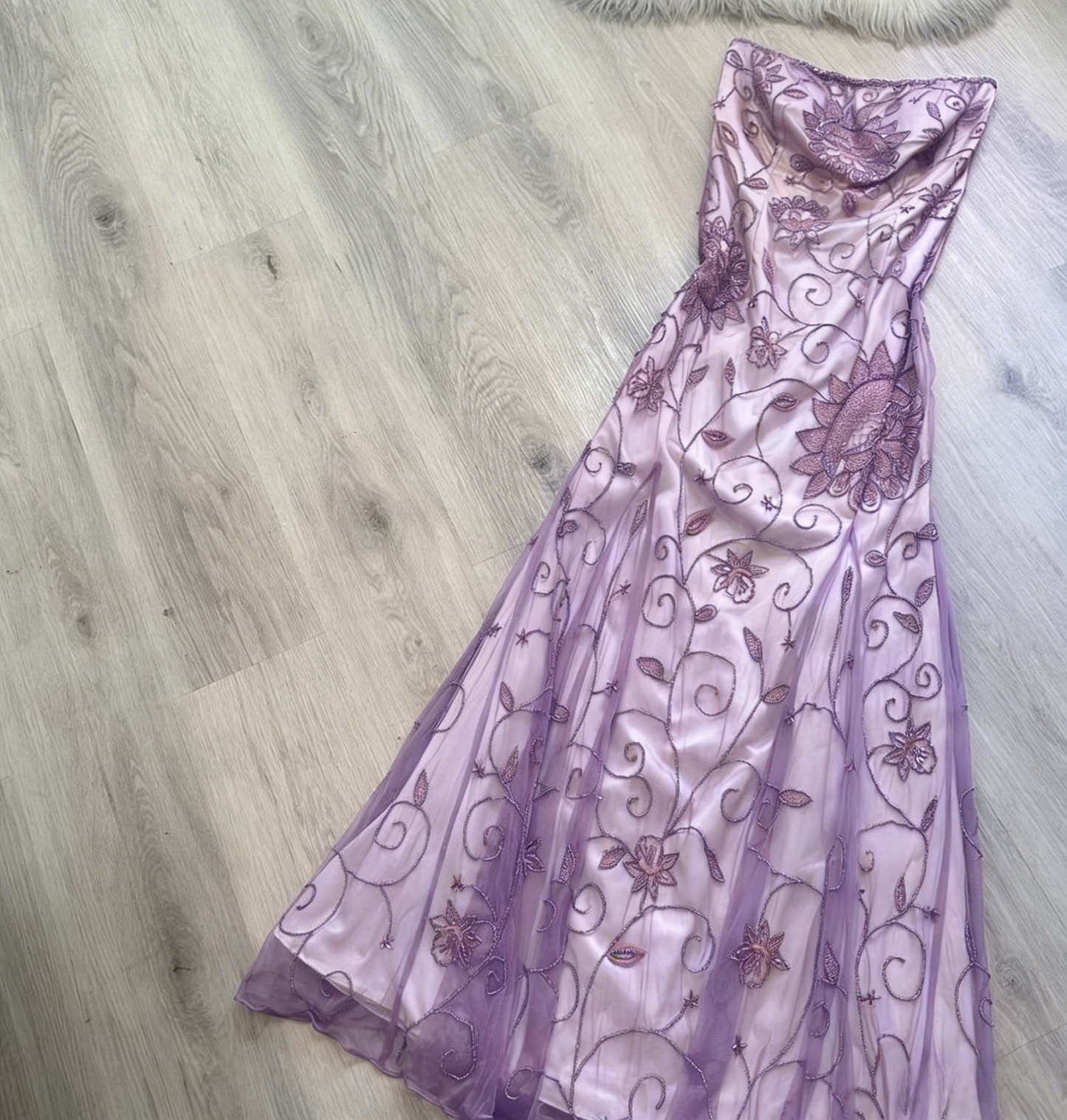 Vintage Strapless A-Line Long Prom Dress Orange Beaded Chiffon Formal Dress Elegant Evening Gown ED03778