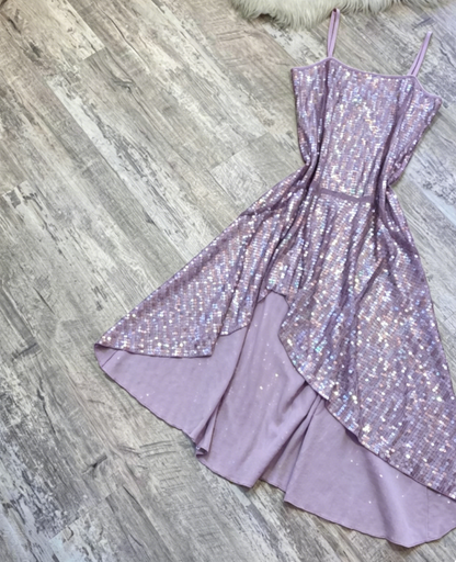 Vintage Y2K A-Line Spaghetti Strap Chiffon Homecoming Dresses, Short Chocolate Beaded Prom Dresses ED04055