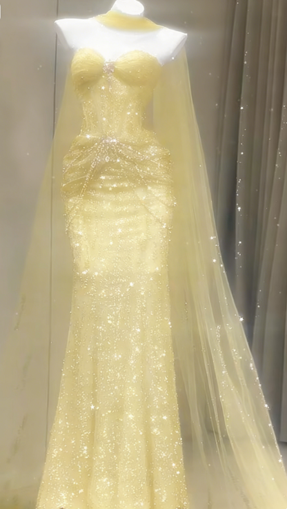 Gorgeous Sweetheart Mermaid Tulle Long Prom Dresses, Blue Formal Evening Dresses ED04211