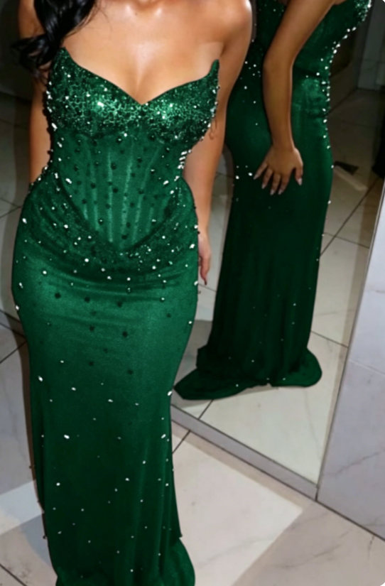 Elegant Strapless Sheath Tulle Beaded Long Prom Dresses, Burgundy Formal Evening Dresses ED04217