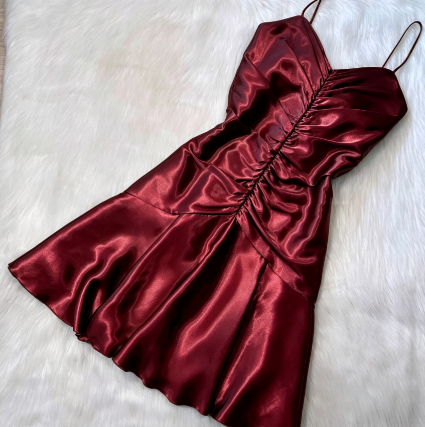 Vintage  Sheath Green Hoco Dresses Satin Spaghetti Strap Short Prom Dresses ED04460