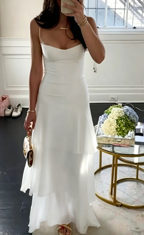 Chic Sheath Long Prom Dresses, Chiffon Butter Yellow Formal Dresses, Spaghetti Straps Birtdhay Dresses ED04710