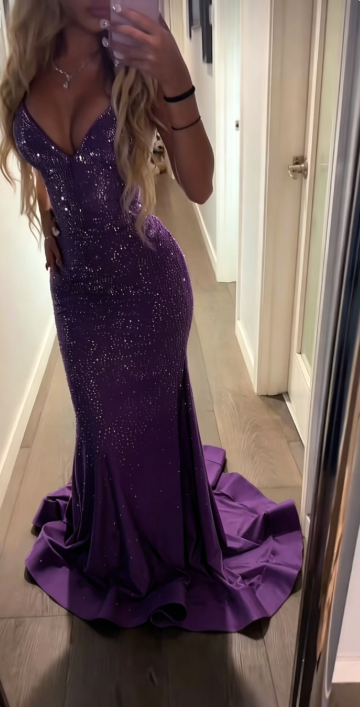 Elegant Spaghetti Strap Sheath Long Prom Dresses Satin Champagne Wedding Guest Dresses ED04784