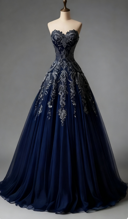 Palace-Style Sweetheart A-Line Long Prom Dresses Tulle Forest Green Sweet 16 Dresses ED04996