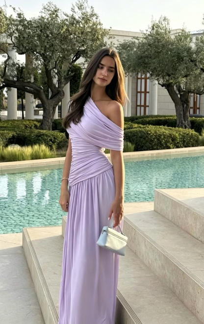 Elegant Tiffany Blue Wedding Guest Dress Off-shoulder Sheath Chiffon Prom Dresses, Long Formal Dresses ED05214