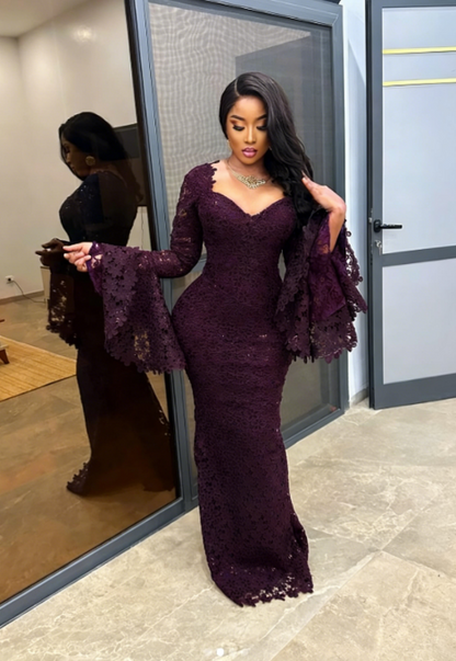 Sexy Sweetheart Sheath Long Prom Dresses, Lace Appliques Navy Blue Evening Dresses ED05330