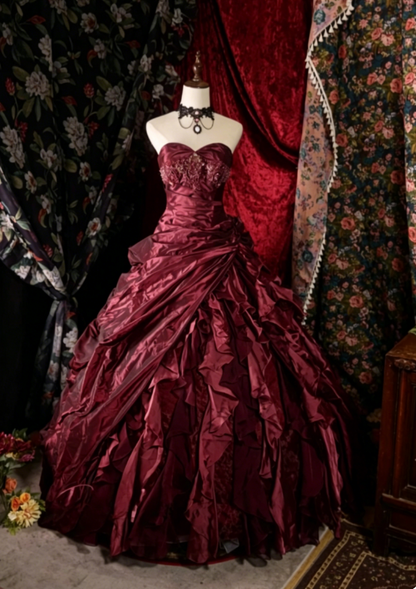 Cute Sweetheart A-Line Long Prom Dresses Satin Purple Quinceanera Dresses Sleeveless Sweet 16 Dress ED05451