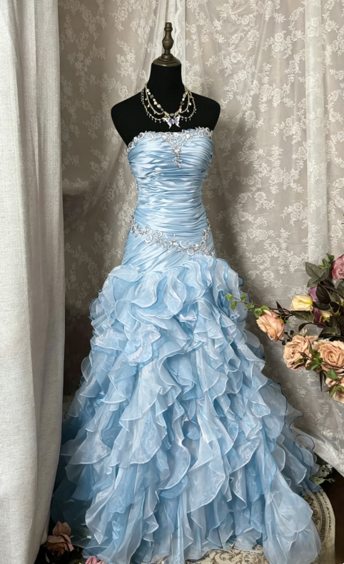 Vintage Sheath Grape Long Prom Dresses Tiered Tulle Strapless Quinceanera Dresses Sweet 16 Dresses ED05490