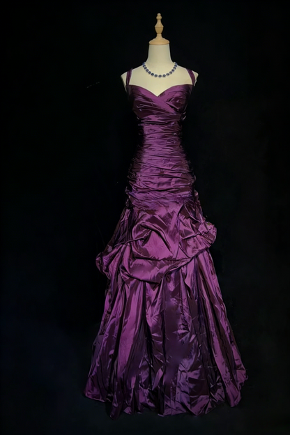 Gorgeous Straps Sheath Long Prom Dresses Satin Navy Blue Evening Dresses Sleeveless Birthday Dresses  ED05627