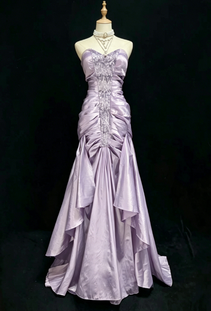 Fairy Sweetheart Neck Sheath Long Prom Dresses Satin Green Evening Gowns Sleeveless Birthday Dresses ED05688