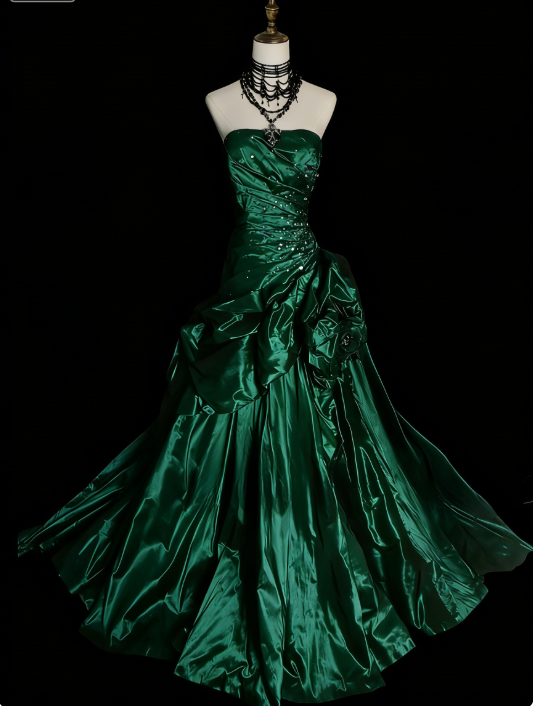 Gorgeous Blue Sheath Long Prom Dresses Strapless Evening Dresses  SatinSleeveless Formal Dresses ED05727