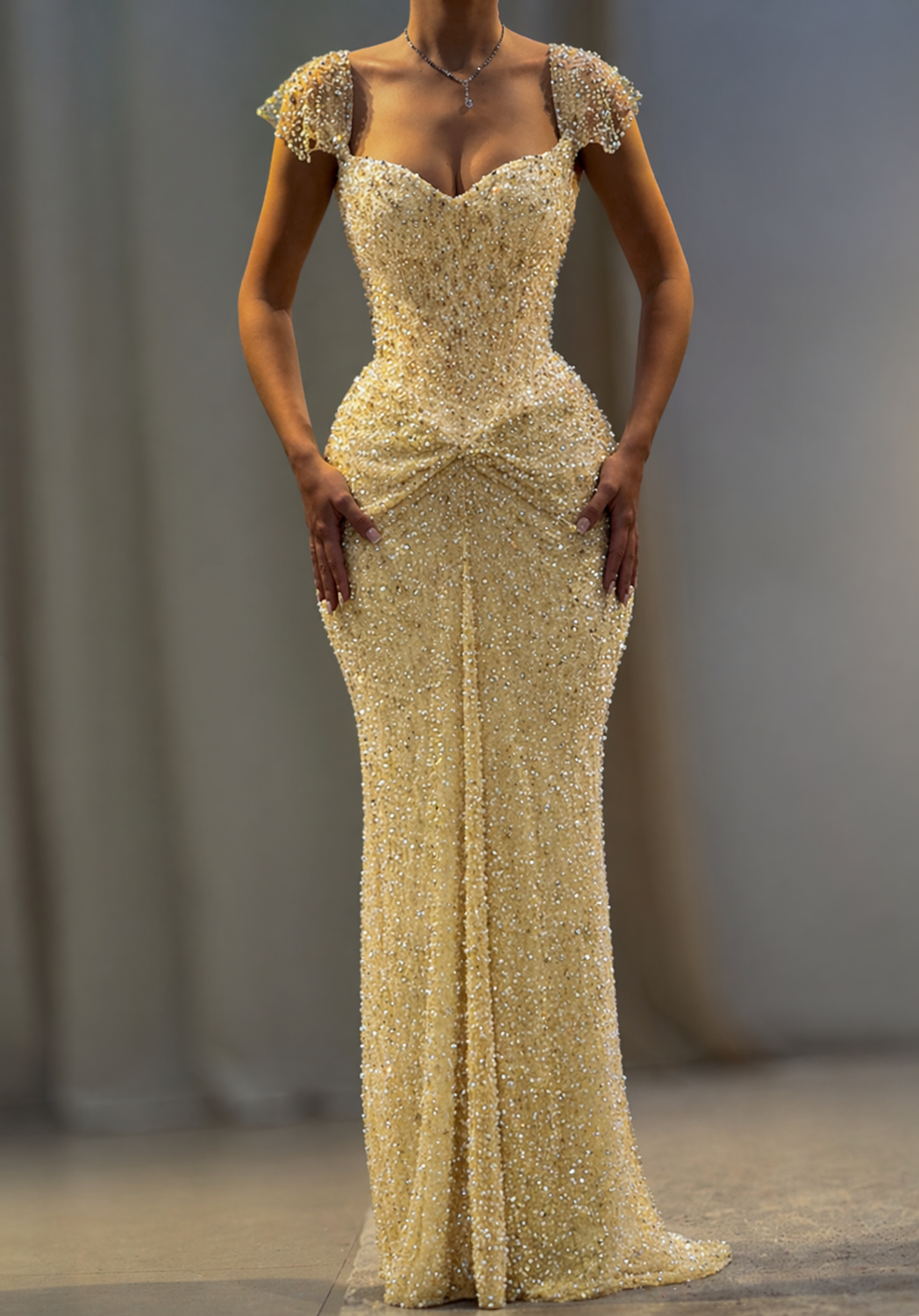 Chic Sheath Purple Long Prom Dresses Tulle Sequins Straps Evening Dresses Sleeveless Birthday Dresses ED05759