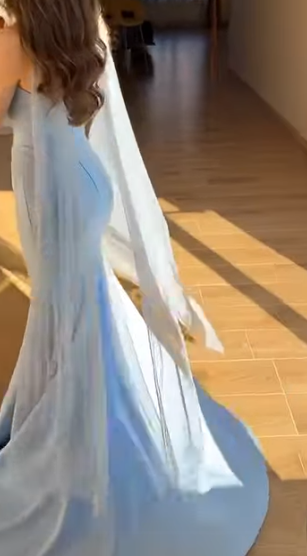 Chic Blue Bridsmaid Dresses Chiffon Sheath Long Prom Dresses Strapless Evening Gowns ED05802