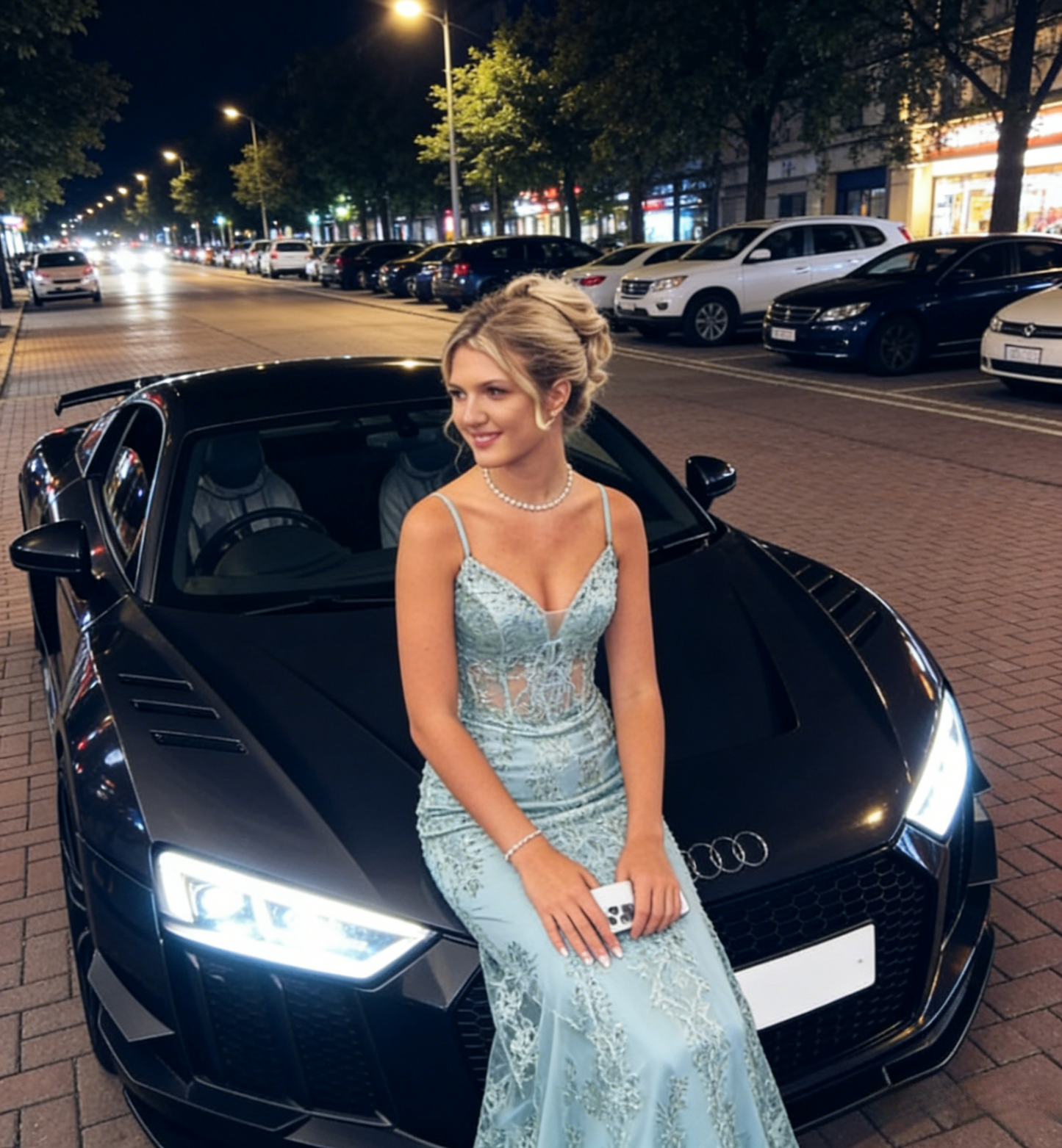Sexy Mermaid Blue Long Prom Dresses Tulle Sequins Spaghetti Straps Evening Dresses  ED06046