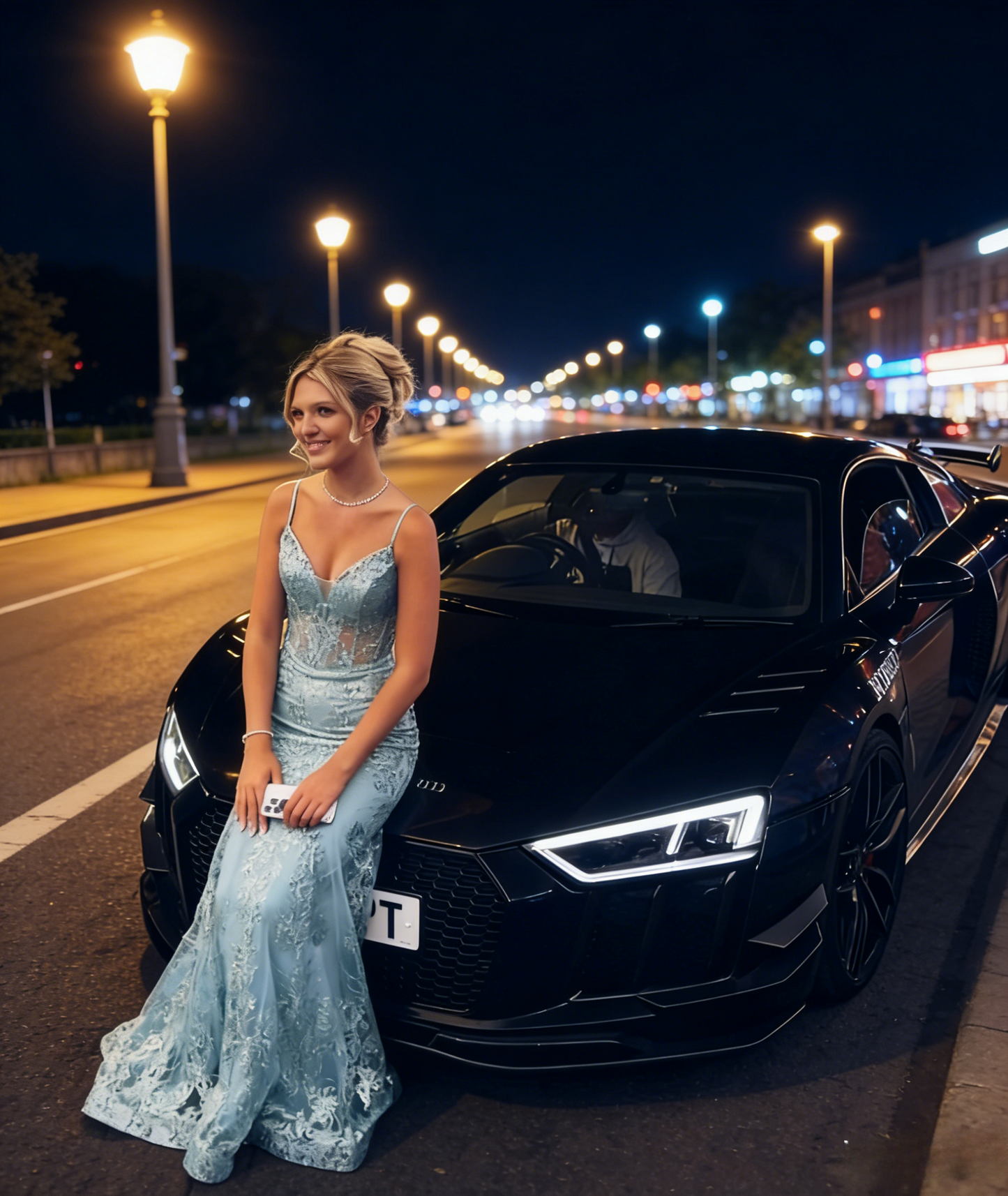 Sexy Mermaid Blue Long Prom Dresses Tulle Sequins Spaghetti Straps Evening Dresses  ED06046