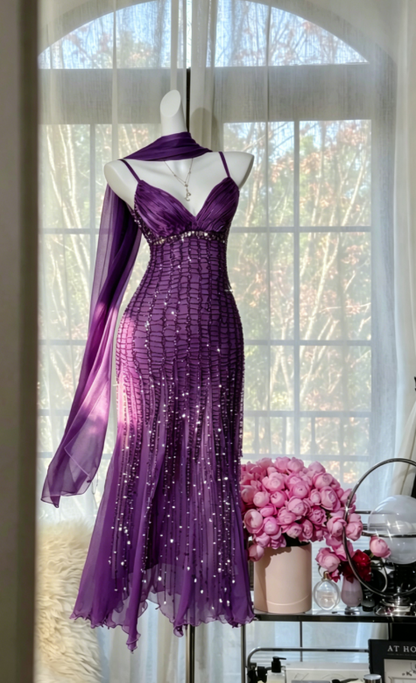 Vintage Peach Birthday Dresses Sapghetti Straps Sheath Short Prom Dresses Beaded Chifffon Backless Evening Dresses ED06074
