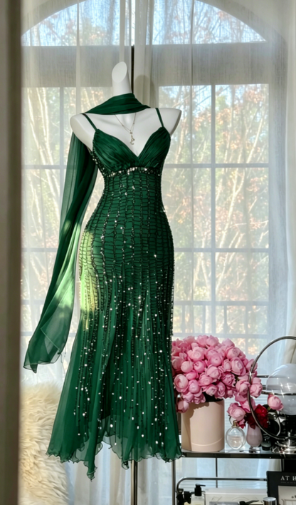 Vintage Peach Birthday Dresses Sapghetti Straps Sheath Short Prom Dresses Beaded Chifffon Backless Evening Dresses ED06074