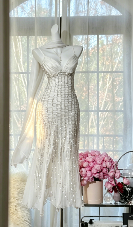 Vintage Peach Birthday Dresses Sapghetti Straps Sheath Short Prom Dresses Beaded Chifffon Backless Evening Dresses ED06074