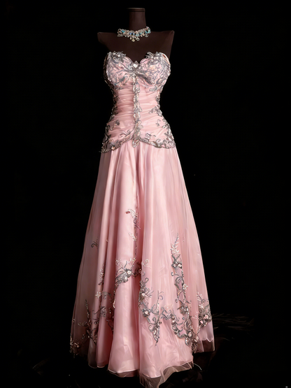 Chic Blue Long Prom Dresses Sweetheart A-Line Evening Dresses Beaded Tulle Sleeveless Party Dresses ED06125
