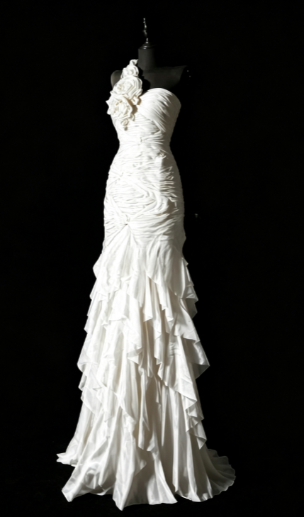 Chic Blue Long Prom Dresses One-shoulder Sheath Evening Dresses Tulle Sleeveless Party Dresses ED06127