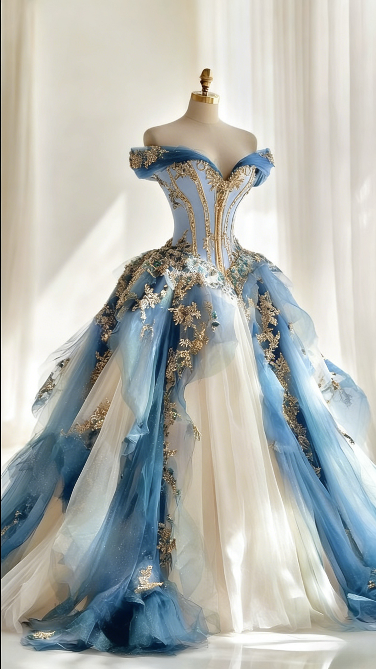 Robes d'anniversaire élégantes bleu dégradé, col en V, paillettes, mousseline, fourreau, robes de bal, robes de soirée ED04456