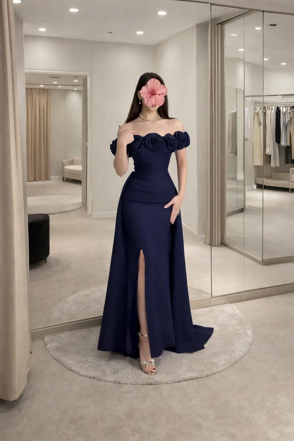Elegant Brown Prom Dresses Satin Chiffon Sheath Long Evening Gowns Off-shoulder Birthday Dresses ED06255