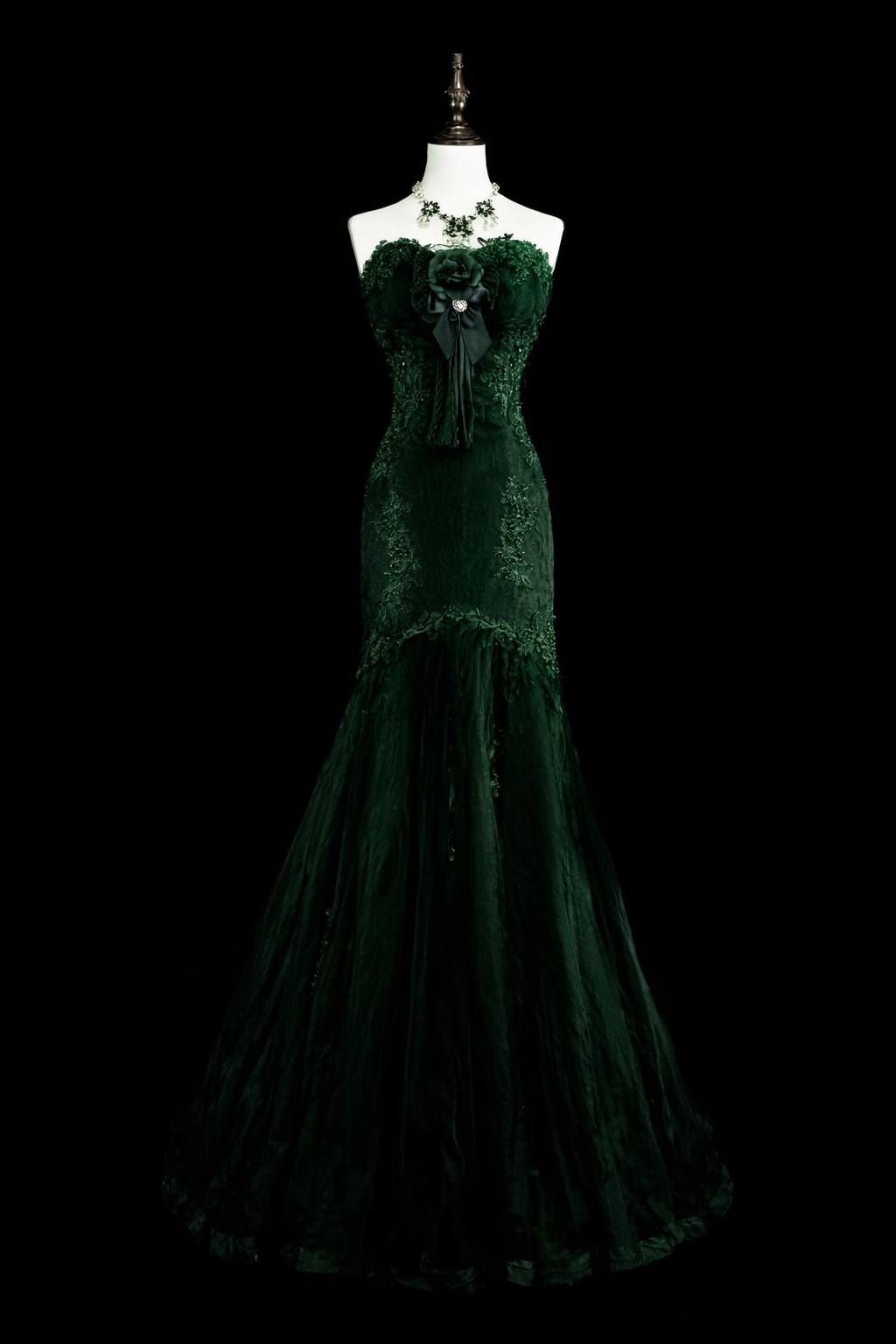 Elegant Mermaid Black Long Prom Dress Appliques Satin Sweetheart Evening Dress Sleeveless Party Dress ED06311