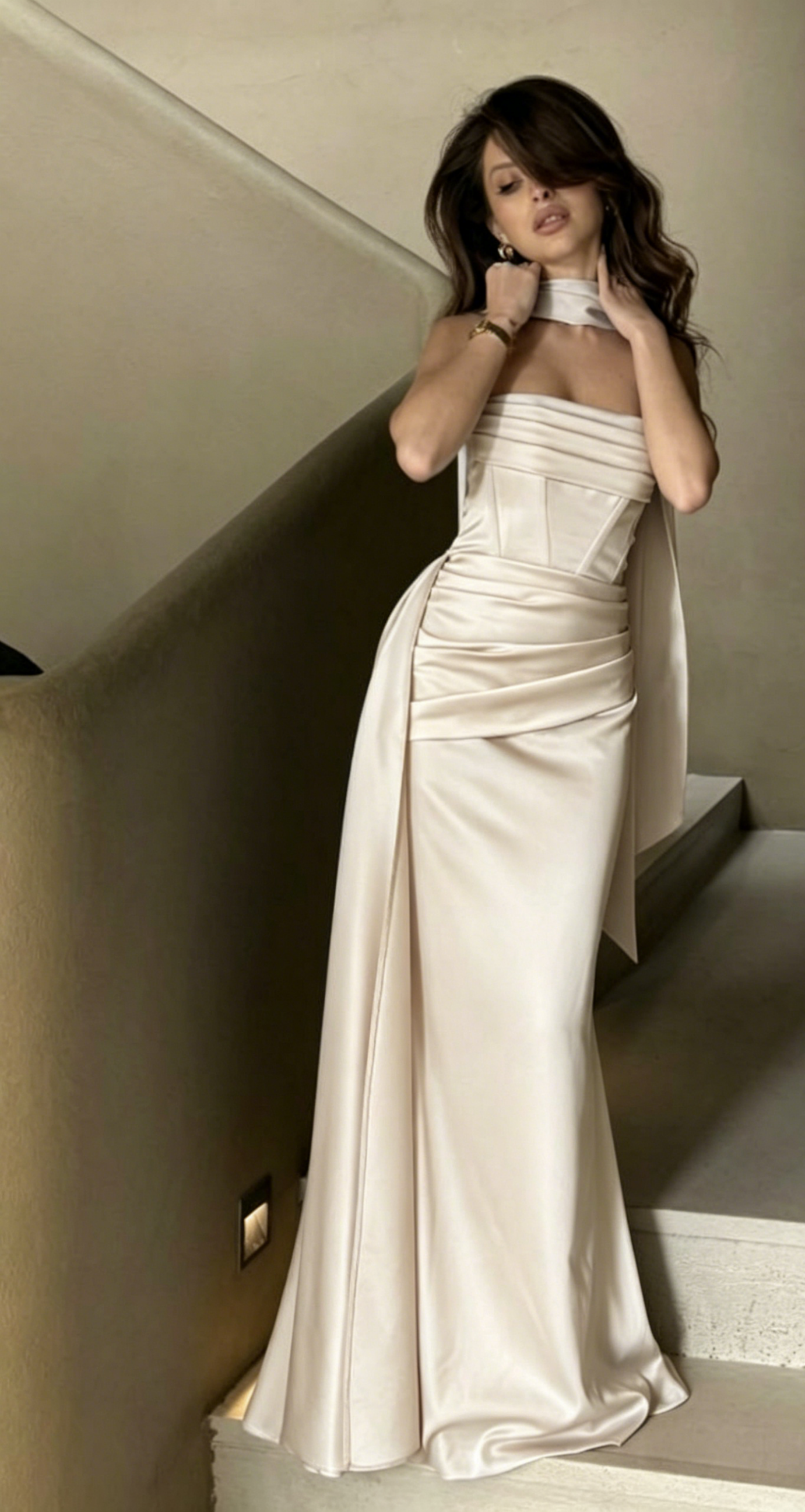 Gorgeous Sheath Blue Long Prom Dress Satin Strapless Evening Dress Sleeveless Birthday Dress ED06388