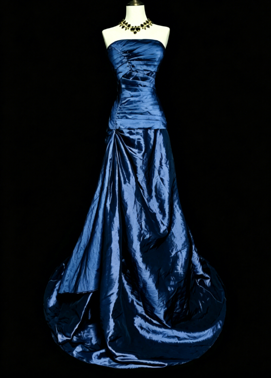 Chic Purple Long Prom Dress Satin Strapless Sheath Evening Dress Sleeveless Birthday Dress ED06592