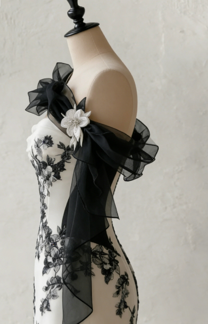 Gorgeous Strapless Prom Dresses A-Line Short Party Dress Floral Chiffon Sleeveless Birthday Dress ED06742