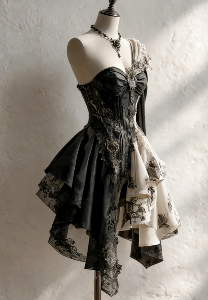 Chic Black Prom Dress  A-Line Party Dress Lace Sleeveless Birthday Dress ED06756