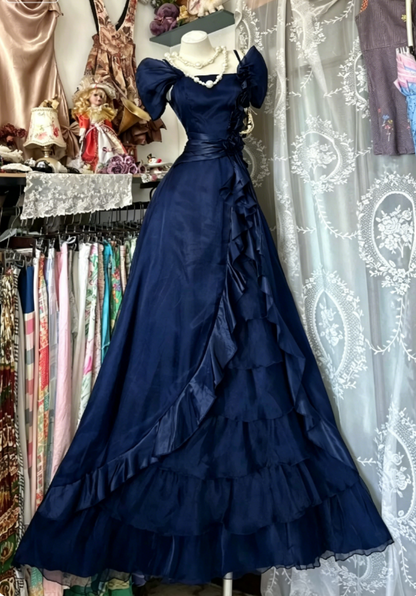 Robes d'anniversaire élégantes bleu dégradé, col en V, paillettes, mousseline, fourreau, robes de bal, robes de soirée ED04456