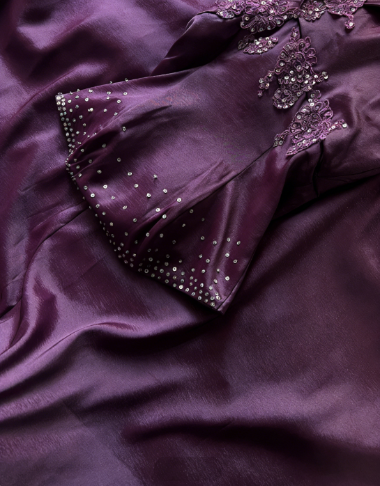 Classy Purple Prom Dress Satin Sheath Strapless Evening Dress ED07059