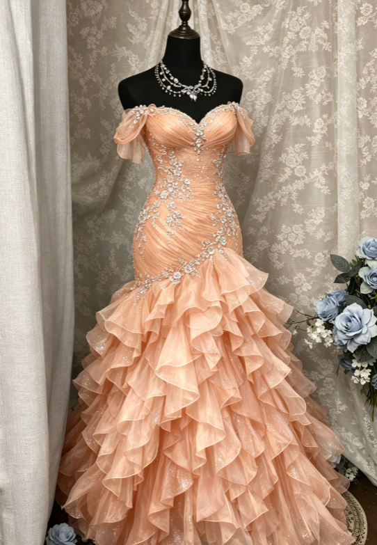 Wunderschönes blaues Ballkleid, schulterfrei, Tüll-Etui-Kleid, ärmelloses Abendkleid, ED07136