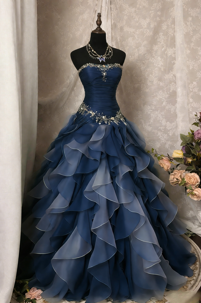 Robe de bal verte chic en tulle, robe d'anniversaire bustier, robe de soirée longue trapèze ED07215