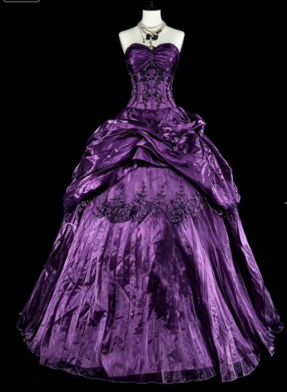 Wunderschönes burgunderrotes Ballkleid mit Tüllapplikationen, A-Linien-Schnitt, langes trägerloses Abendkleid, Geburtstagskleid ED07221
