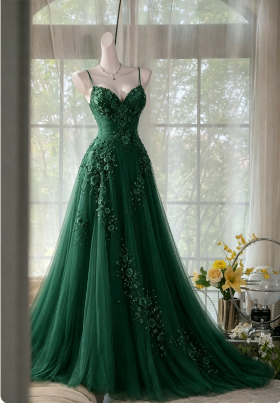 Robe de bal rose poudré chic, bretelles spaghetti, coupe trapèze, robe d'anniversaire, robe de soirée en tulle ornée de perles ED07226