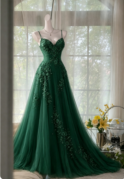 Robe de bal rose poudré chic, bretelles spaghetti, coupe trapèze, robe d'anniversaire, robe de soirée en tulle ornée de perles ED07226