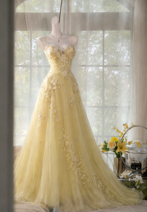 Robe de bal rose poudré chic, bretelles spaghetti, coupe trapèze, robe d'anniversaire, robe de soirée en tulle ornée de perles ED07226