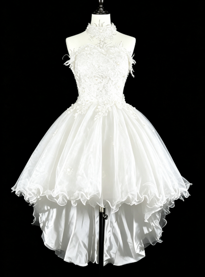 Chic Strapless Birthday Dress  A-Line Applique Tulle Homecoming Dress Black Party Dress ED08022