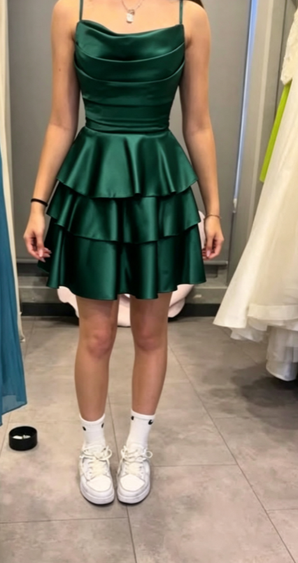 Sexy marineblaues Heimkehrkleid Träger A-Linie Satin Sommerurlaubskleid Ärmelloses Partykleid ED08698