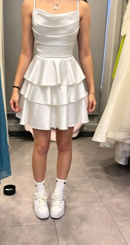Sexy marineblaues Heimkehrkleid Träger A-Linie Satin Sommerurlaubskleid Ärmelloses Partykleid ED08698