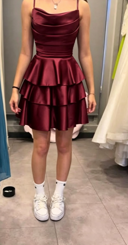 Sexy marineblaues Heimkehrkleid Träger A-Linie Satin Sommerurlaubskleid Ärmelloses Partykleid ED08698