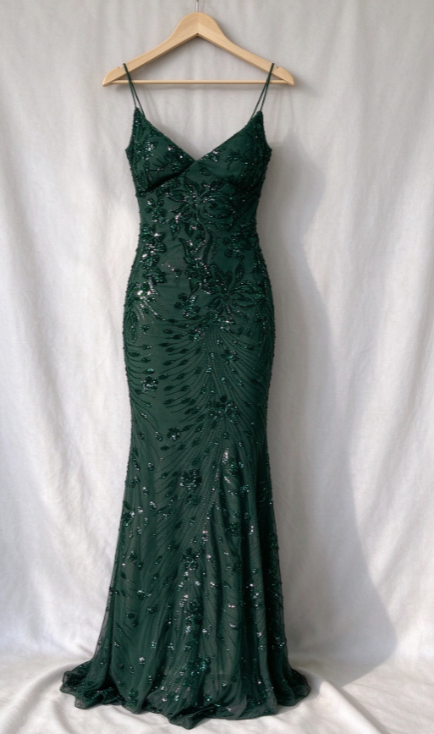 Chic Grape Prom Dress Sheath Chiffon Beaded Long Evening Dress ED09973