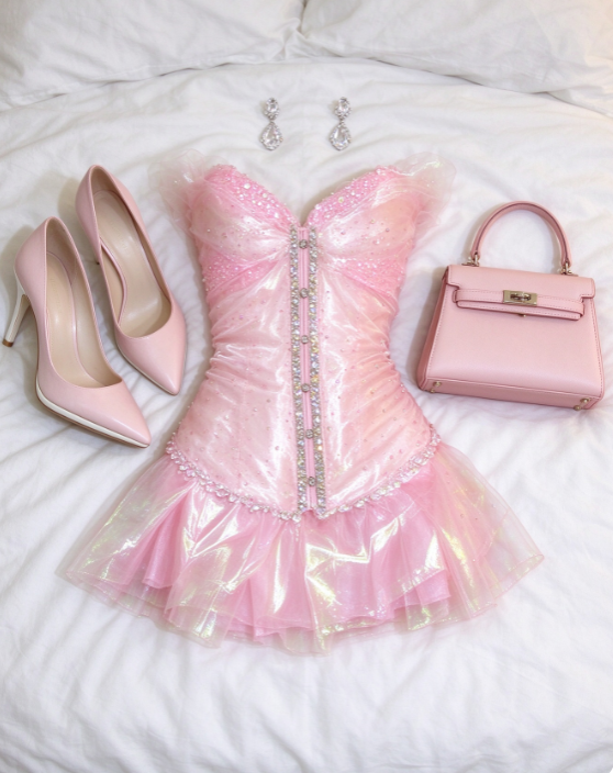 Hübsches kurzes Tüllkleid in Pink für Homecoming und Geburtstag, Etuikleid ED10492