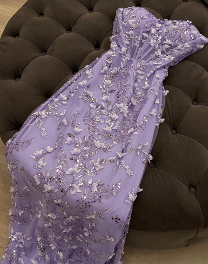 Blue Prom Dress Sheath Tulle Long Evening Dress ED11132