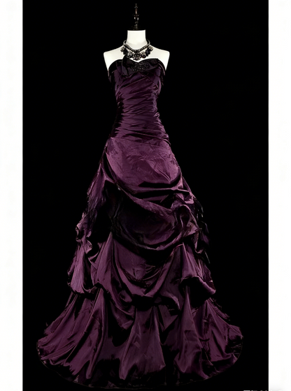 Fairy Strapless A-Line Long Prom Dresses Satin Teal Evening Dresses Sleeveless Teal Birthday Dresses EP05678