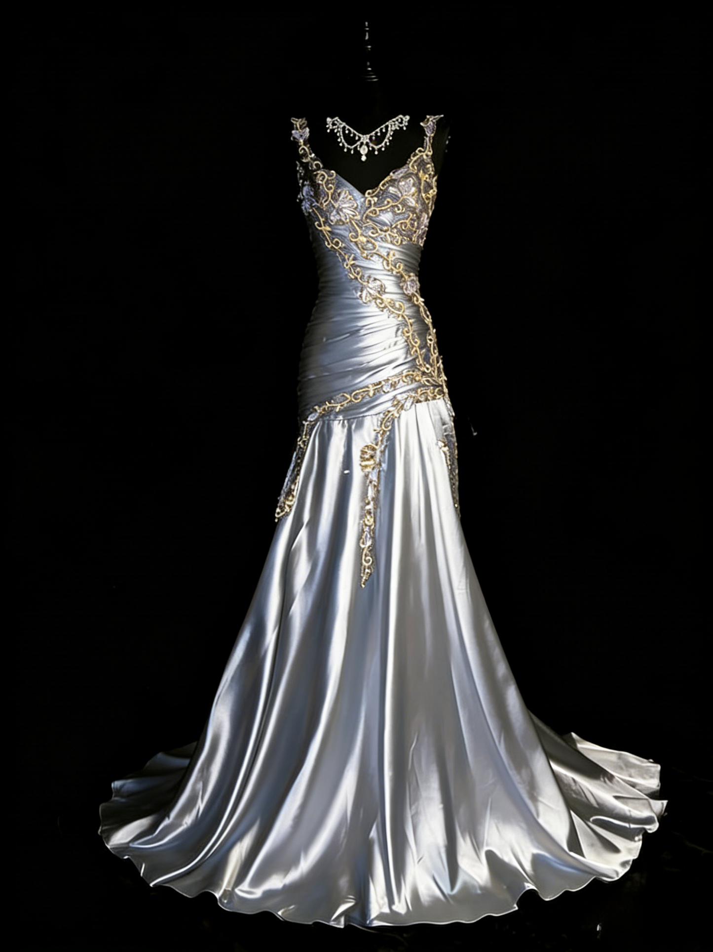 Chic Burgundy Formal Dresses, V-neck A-Line Long Prom Dresses, Embroidery Satin Sleeveless Evening Dresses EP06516