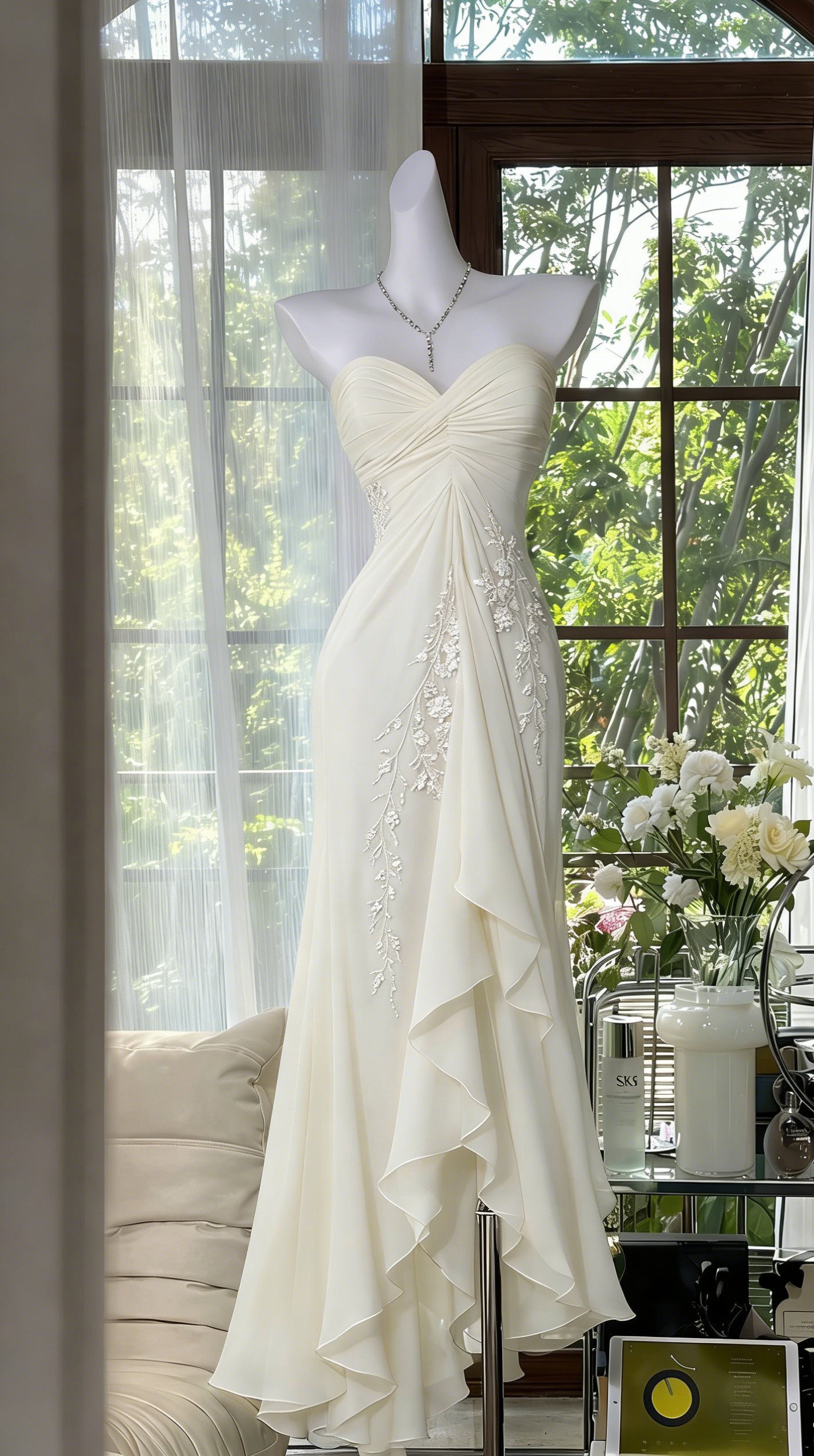 Elegant Green Prom Dress Sweetheart Sheath Chiffon Beaded Evening Dress EP07340